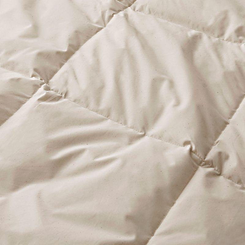 Puredown All Season Organic Cotton Down Comforter - 100% Natural, Chemical-Free, Medium Warmth Duvet Insert, Off-white, Full/Queen