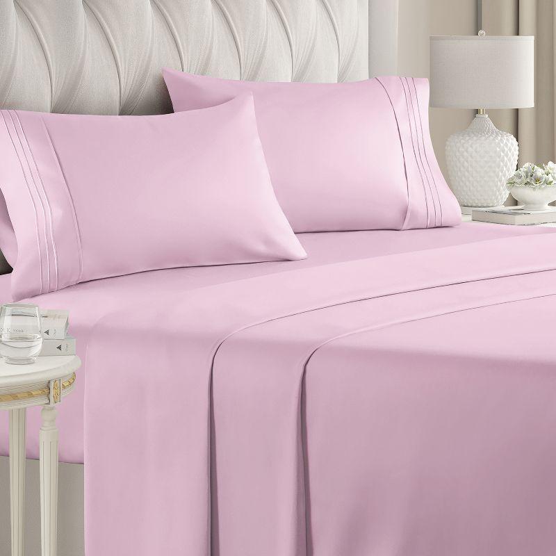 Mauve Full Deep Pocket Microfiber Bed Sheet Set