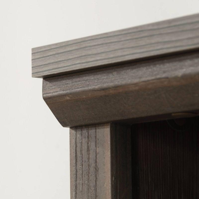 Sauder 70.866" Aspen Post Library Shelf with 2 Doors Pebble Pine