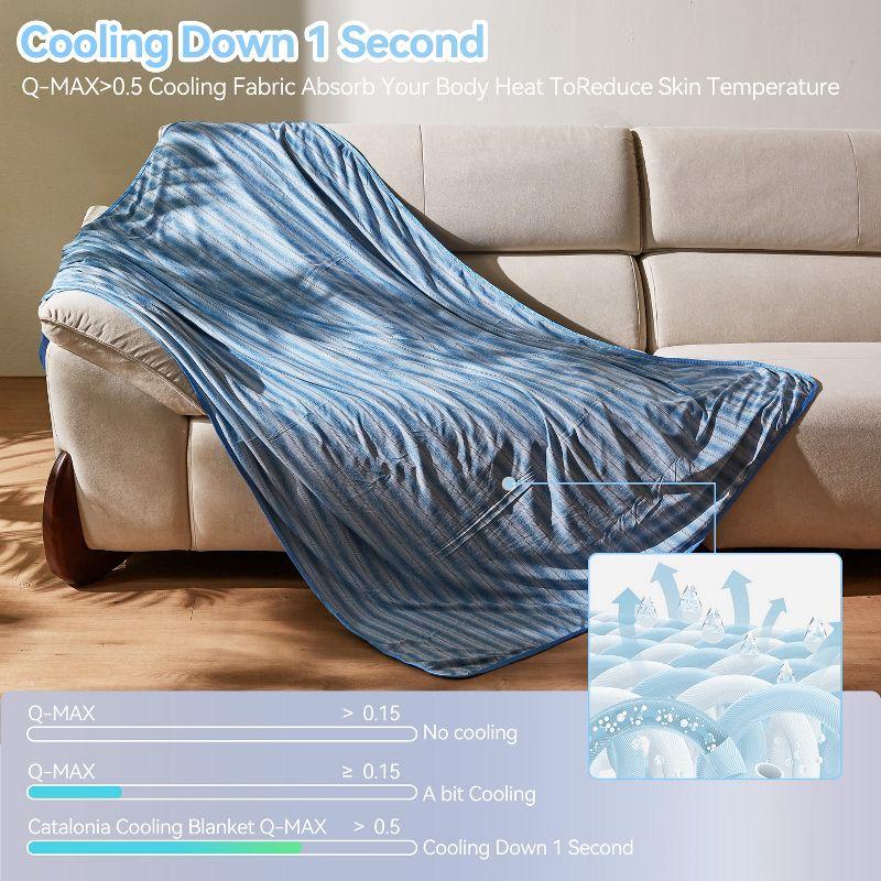 Catalonia Lightweight Cooling Blanket for Hot Sleepers, Summer Bed Blanket for Warm Night Sweat, Cool Sofa Throw Blanket