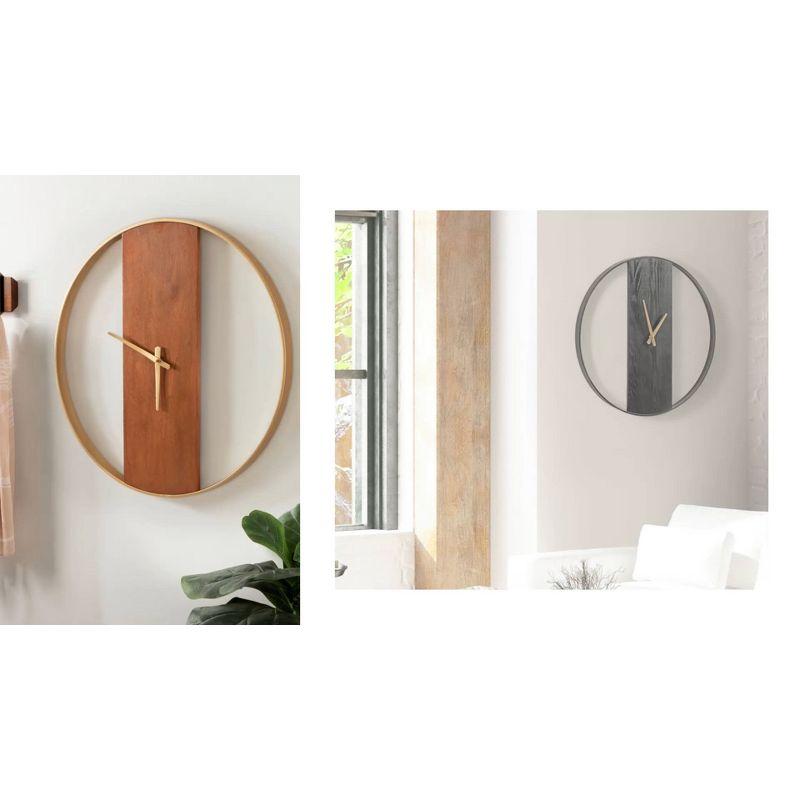 Kate & Laurel All Things Decor 24" Ladd Round Numberless Wall Clock Black