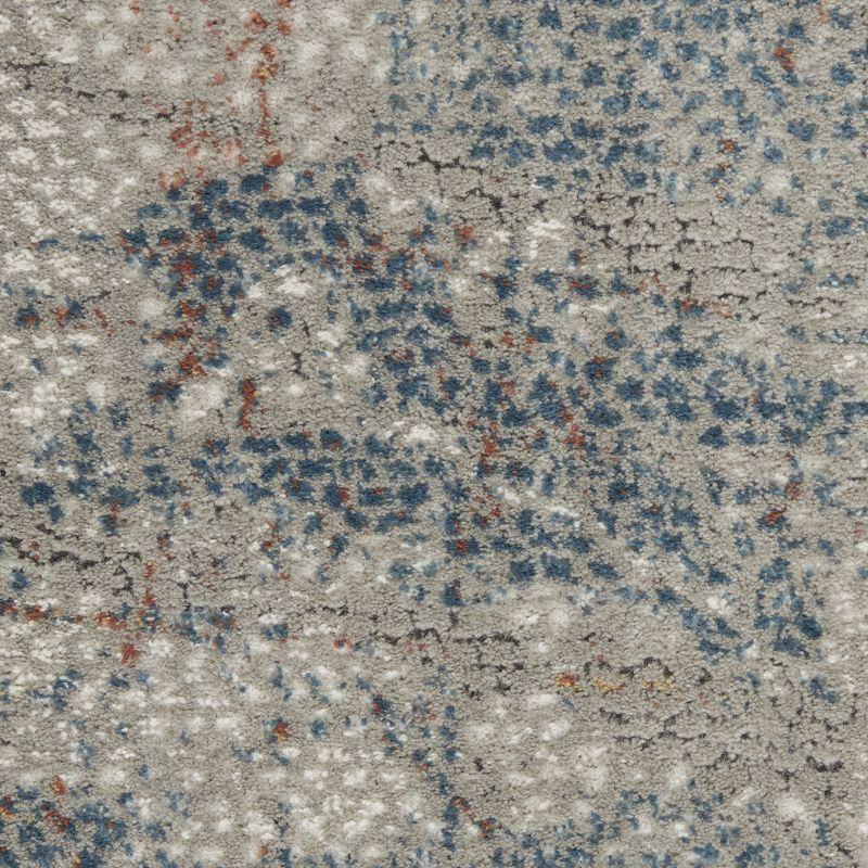 Rustic Textures Light Grey/Blue Synthetic 5'3" x 7'3" Area Rug