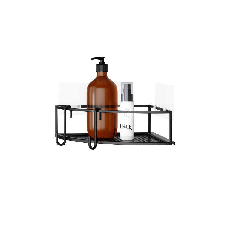 Black Iron Suction Mount Shower Caddy Set