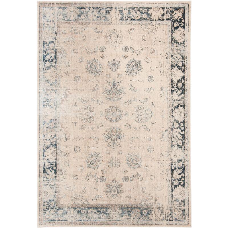 Vintage VTG117 Power Loomed Indoor Skid-Resistant Area Rug - Stone/Blue - 5'3"x7'6" - Safavieh