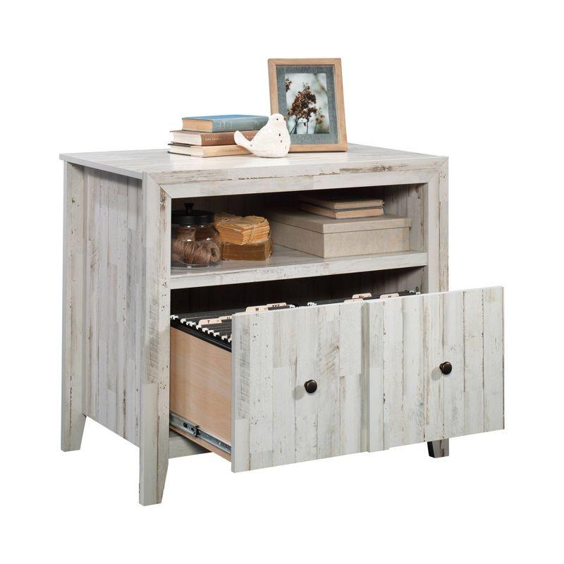 Dakota Pass Lateral File White Plank - Sauder: 1-Drawer, Open Shelf, MDF Construction, Metal Hardware