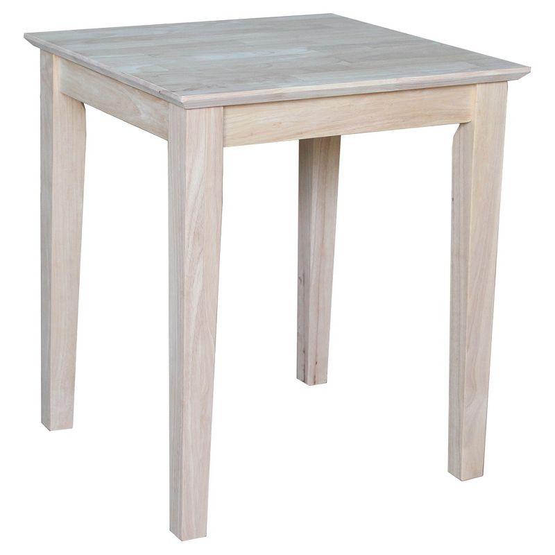 Shaker Style Tall Square Wood End Table in Natural Finish