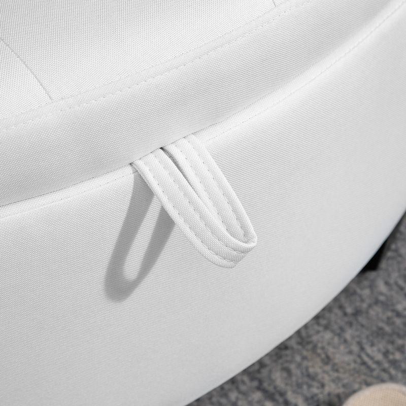 HOMCOM Half Moon Modern Luxurious Polyester Fabric Storage Ottoman Bench with Legs Lift Lid Thick Sponge Pad for Living Room, Entryway, Bedroom