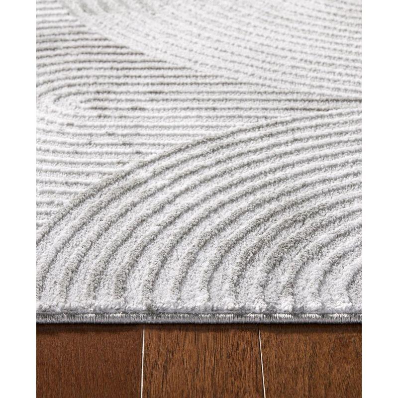 TOWN & COUNTRY LUXE Maya Soft Arches Neutral Indoor Area Rug with High-Low Texture, Gray