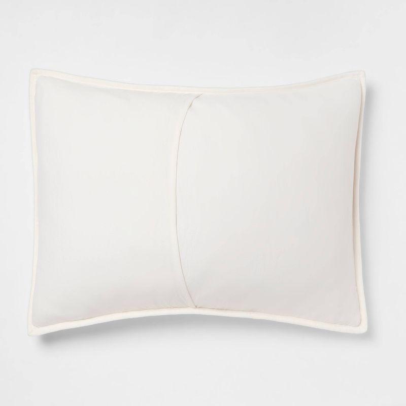 Standard Luxe Diamond Stitch Velvet Quilt Sham Ivory - Threshold™: OEKO-TEX Certified, Machine Washable, No Flange