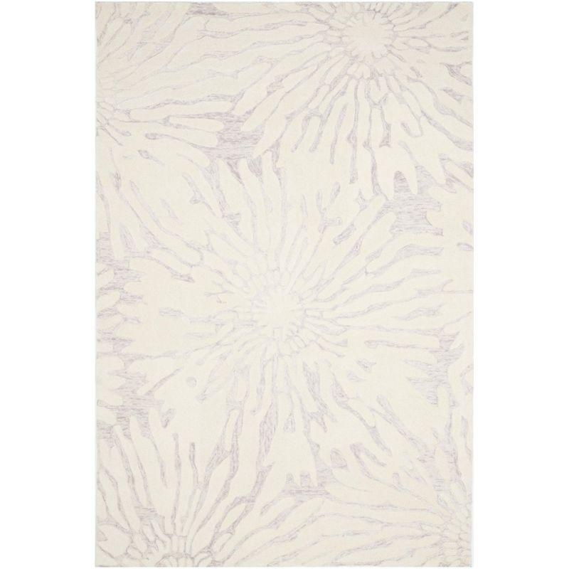 Elysian Silver & Ivory Hand-Tufted Wool 6' x 9' Area Rug