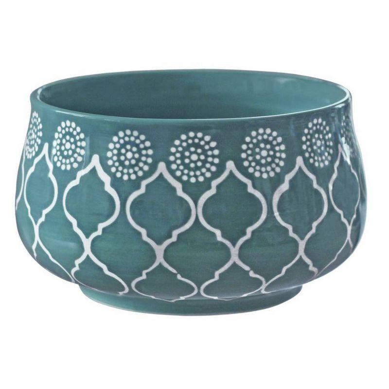 Marcela Floral Turquoise Ceramic Dinnerware Set, Service for 4