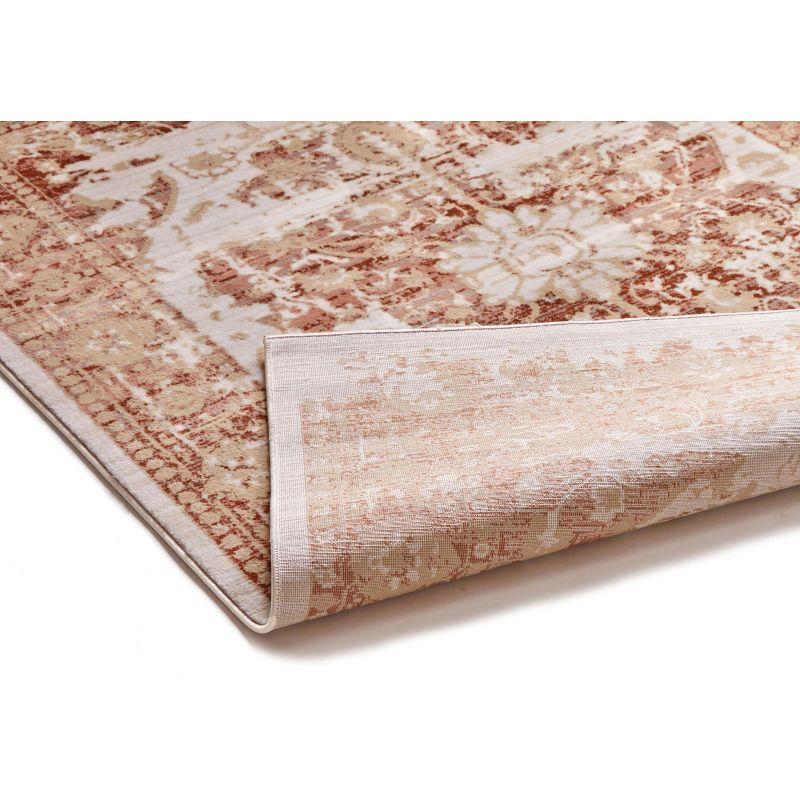 Well Woven Millie Medallion Modern Distressed Oriental Carpet 3'11" x 5'3" Copper Area Rug
