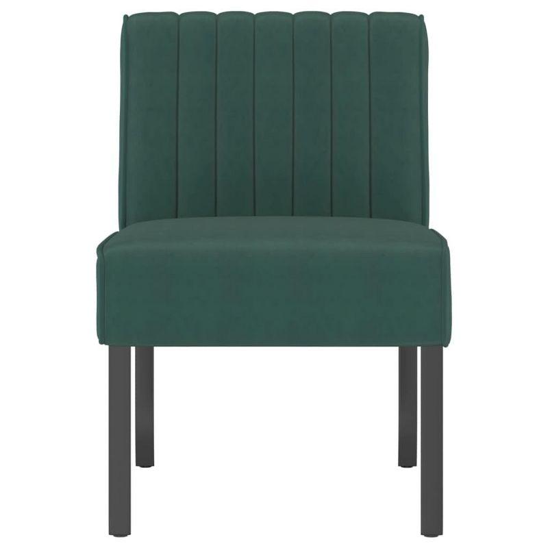 vidaXL Upholstered Slipper Chair - Dark Green Velvet, Comfortable and Stable Modern Lounge Chair