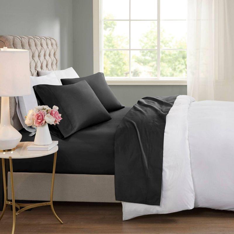 Beautyrest California King 600 Thread Count 4pc Cooling Cotton Blend Sheet Set Black