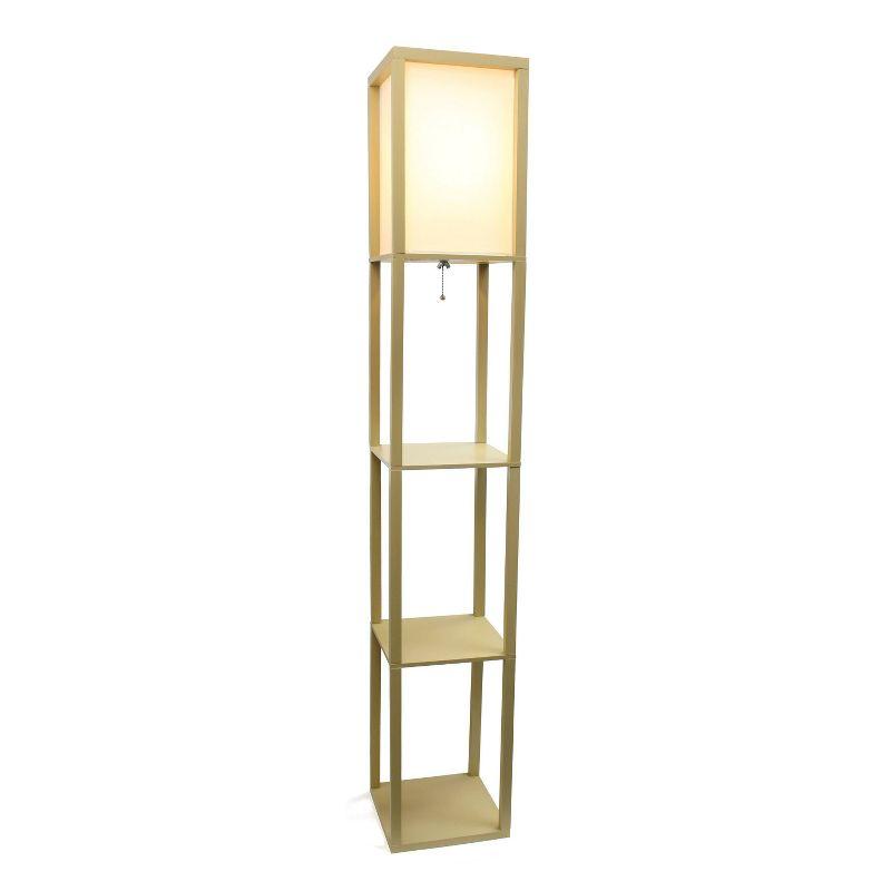 Column Shelf Floor Lamp with Linen Shade - Lalia Home