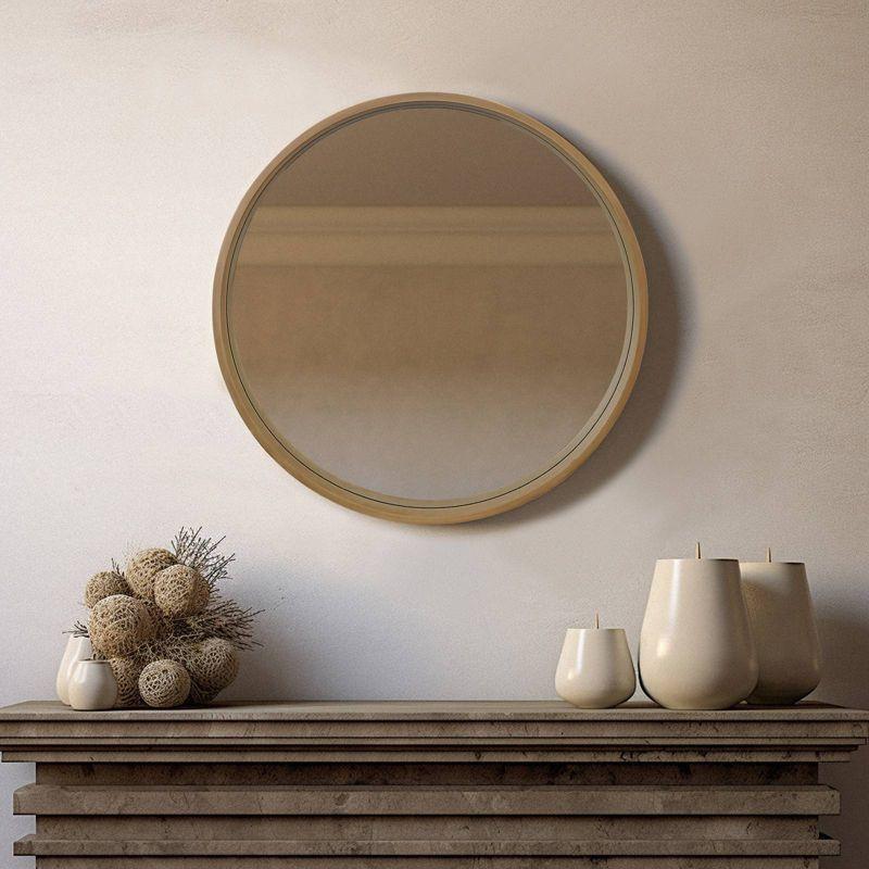 Wood Round Mirror Natural - WallBeyond