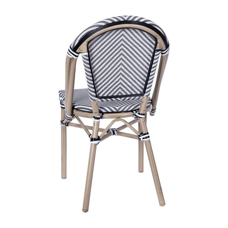 Lavigne Stacking French Chair for Indoor and Outdoor Use with Printed Metal Frame