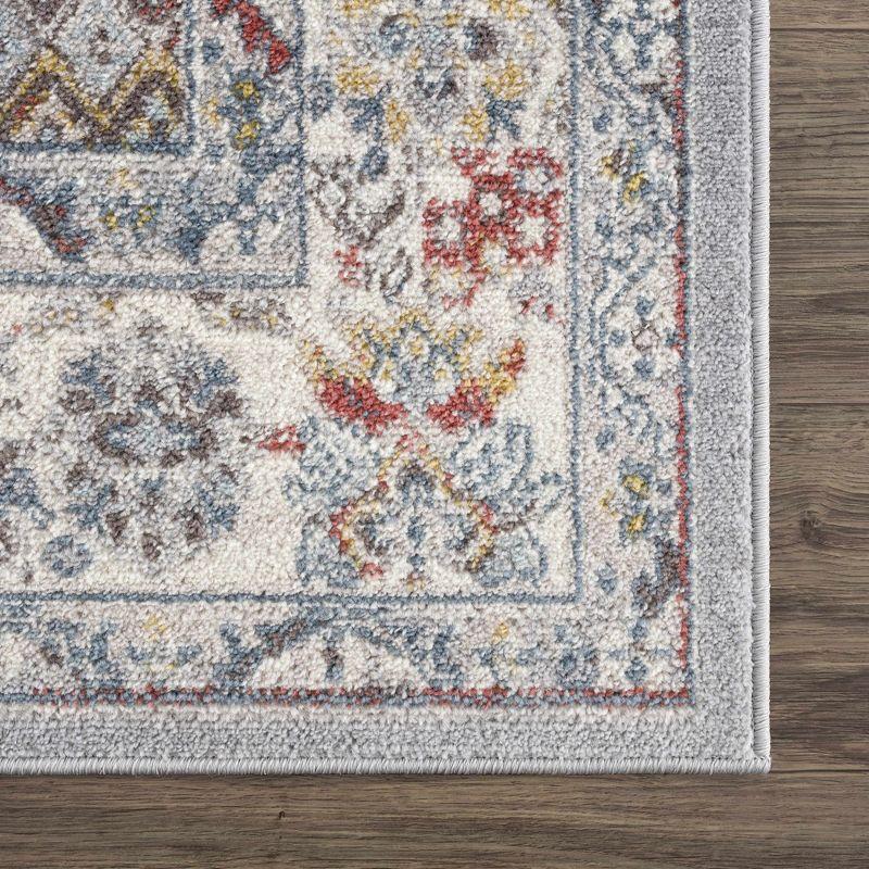 Haymond Blue and Cream Traditional Medium Pile Area Rug