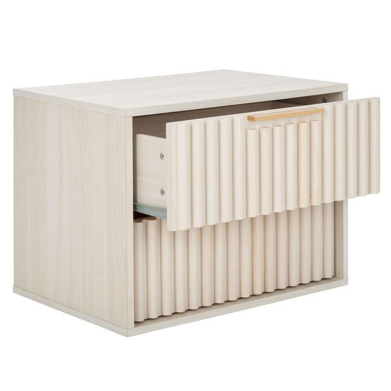 Lylia 2 Drawer Floating Nightstand - NST9615 - Bleached White/Gold - Safavieh