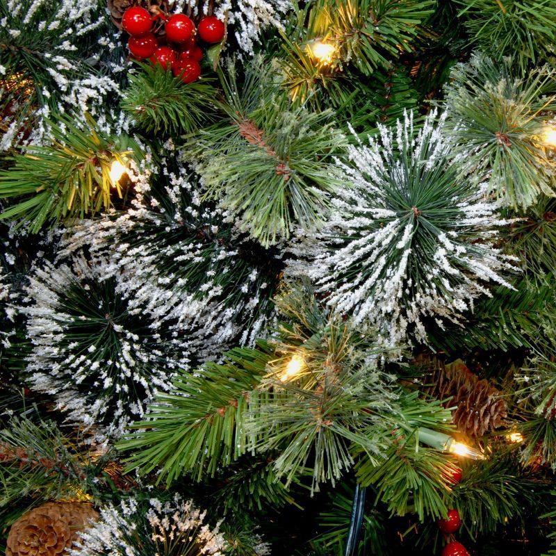 Prelit Flocked Pine Artificial Christmas Tree Clear Lights - National Tree Company