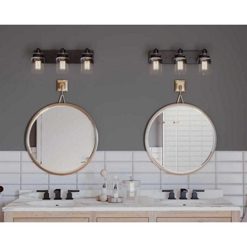 Progress Lighting Calhoun Collection 3-Light Bath & Vanity Wall Light, Brushed Nickel, Clear Glass Shade