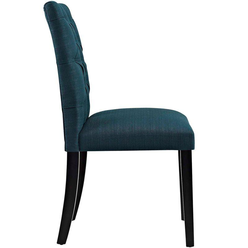 Azure Upholstered Tufted Parsons Side Chair with Wood Legs