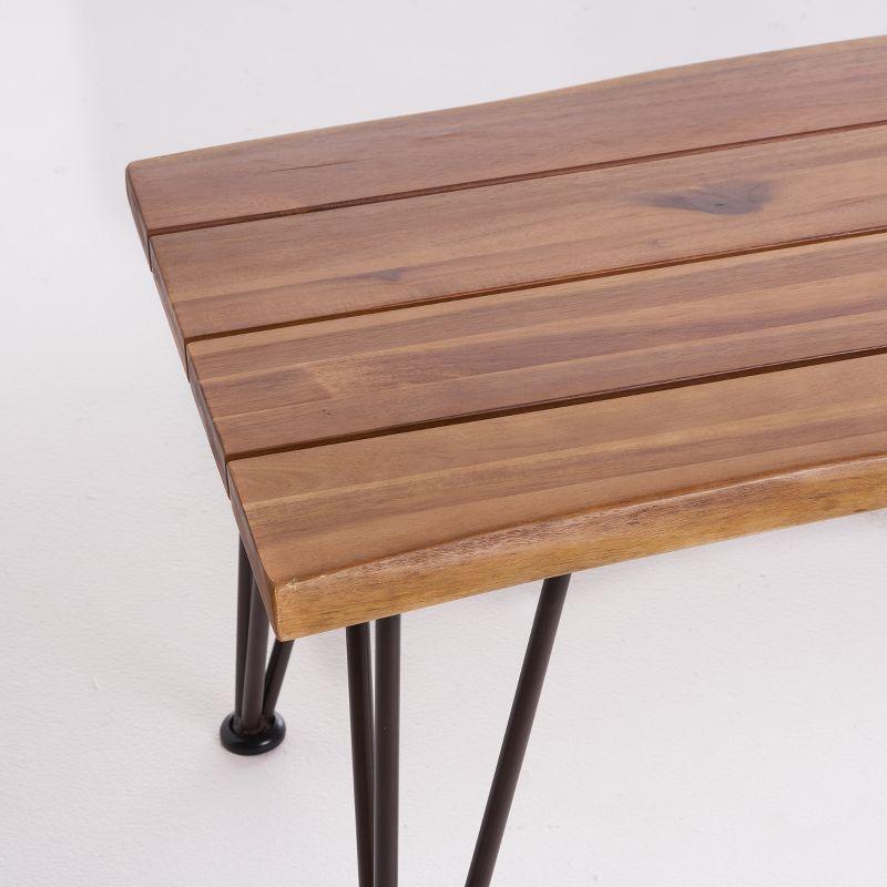 Zion Industrial Coffee Table: Weather-Resistant Acacia, Iron Frame - Christopher Knight Home