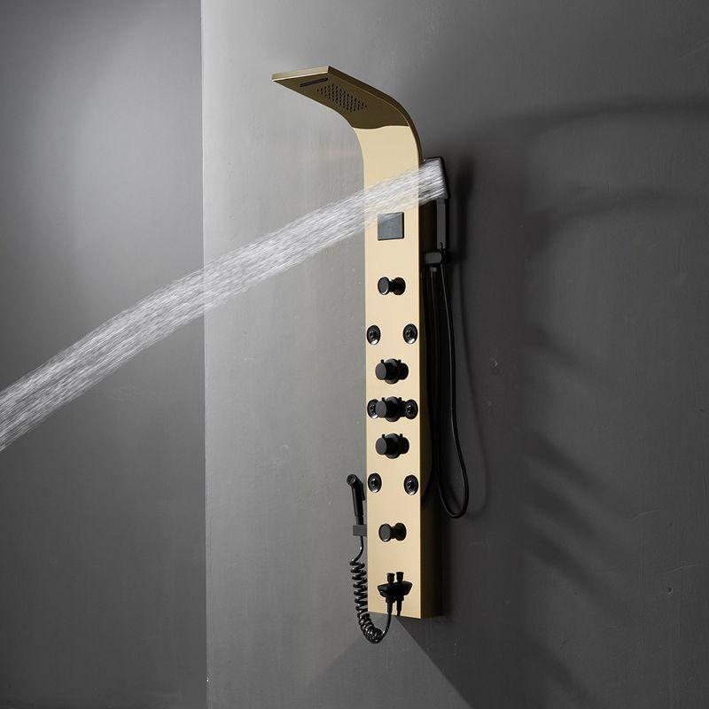 BWE 8-Jet Rainfall Shower Panel System with Rainfall Waterfall Shower Head and Shower Wand in