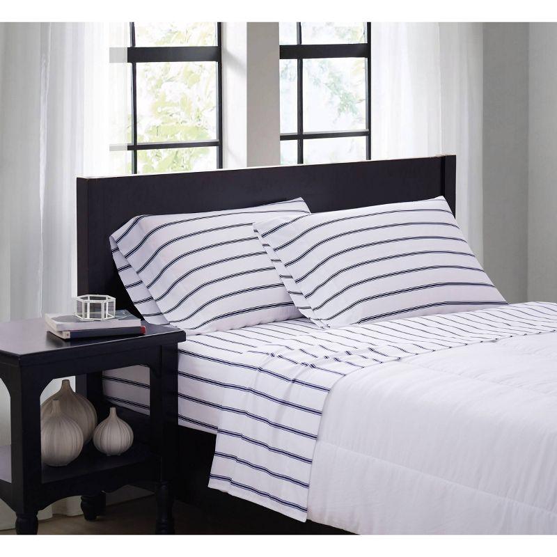 Full Ticking Stripe Sheet Set Navy - Truly Soft
