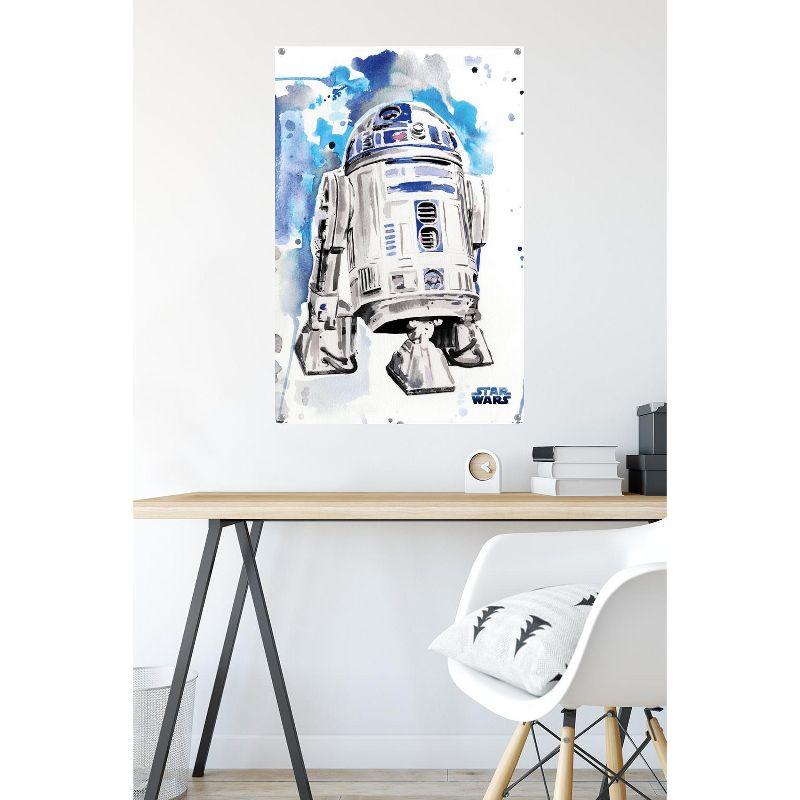 Trends International Star Wars: Original Trilogy - R2D2 Watercolor Unframed Wall Poster Prints