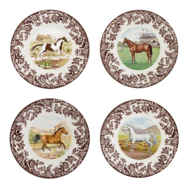 Spode Woodland 9" Ceramic Horse Motif Salad Plate