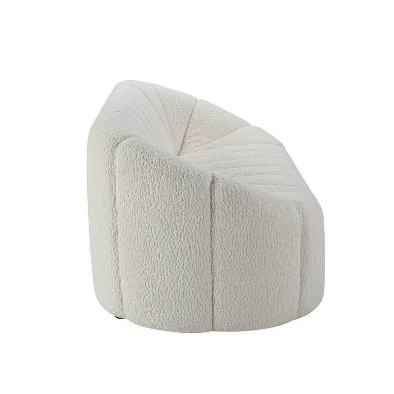 83" Osmash Sofa White Teddy Faux Shearling - Acme Furniture: Plush Upholstery, Wood Frame, Includes 2 Accent Pillows