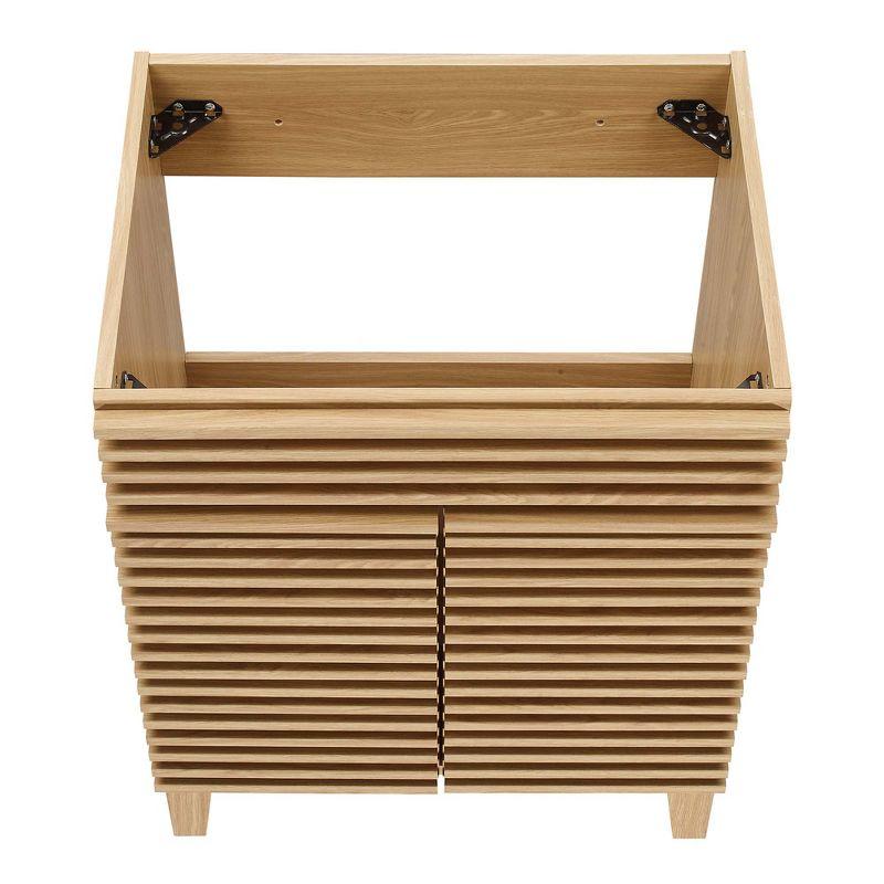 odway Render Modern Style Wood Bathroom Vanity Cabinet in Oak