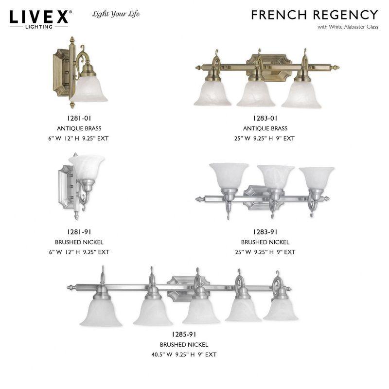 Livex Lighting French Regency 3 - Light Vanity in  Brushed Nickel