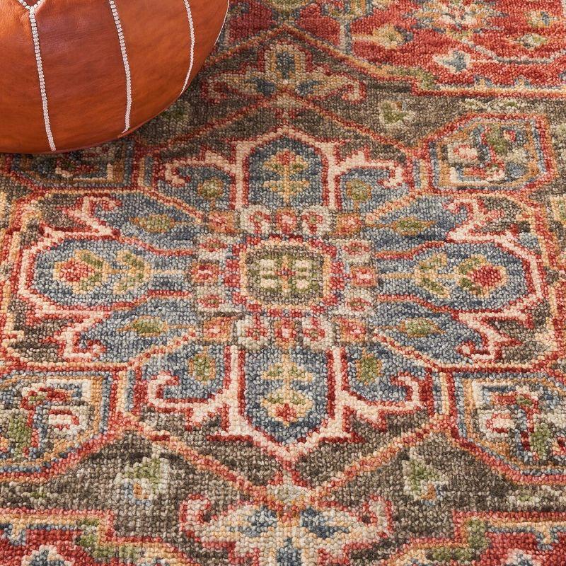 Samarkand SRK121 Hand Knotted Area Rug - Red/Blue - 8'x10' - Safavieh.