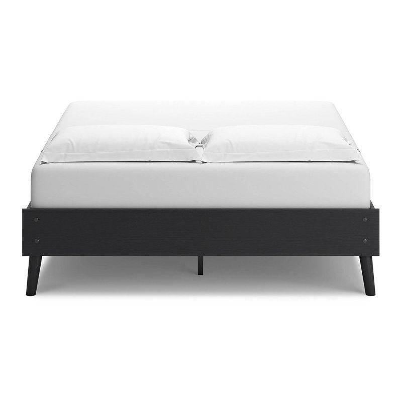 Queen Charlang Platform Bed Black/Gray - Signature Design by Ashley: Matte Finish, No Box Spring Needed