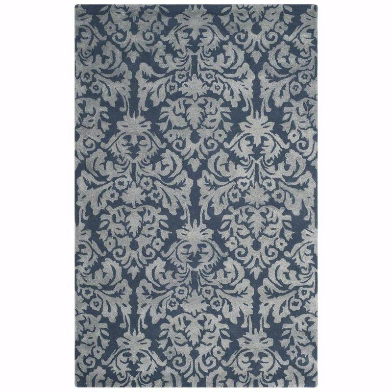 Bella BEL156 Hand Tufted Area Rug - Navy/Grey - 5'x8' - Safavieh.