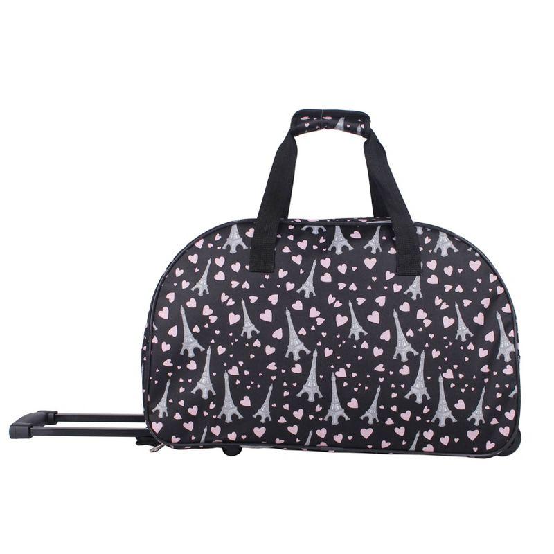 Paris Love 23" Rolling Polyester Weekender Bag