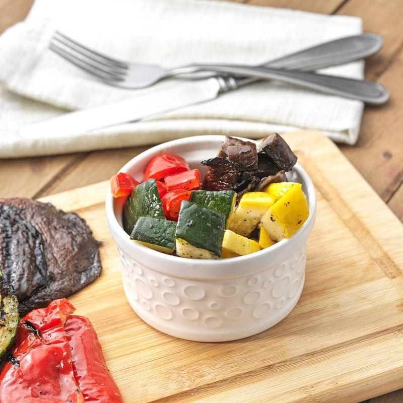 JoyJolt Joyjolt White Embossed Porcelain Ramekins - 4 Oz- Set Of 4 (Set of 4)