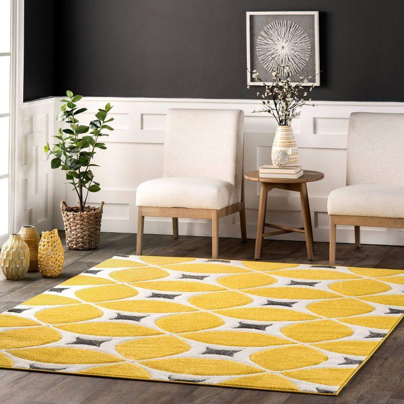 Gabriela Sunflower Yellow & Navy Hand-Tufted Polyester Rug