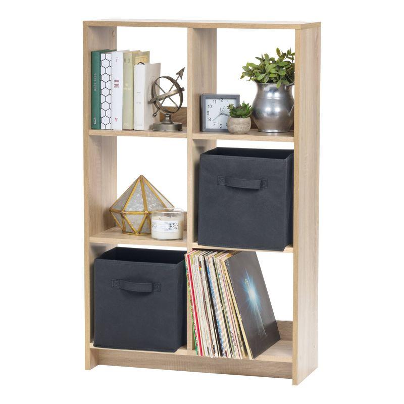 Adjustable 6-Cube Light Brown Organizer for Books and More