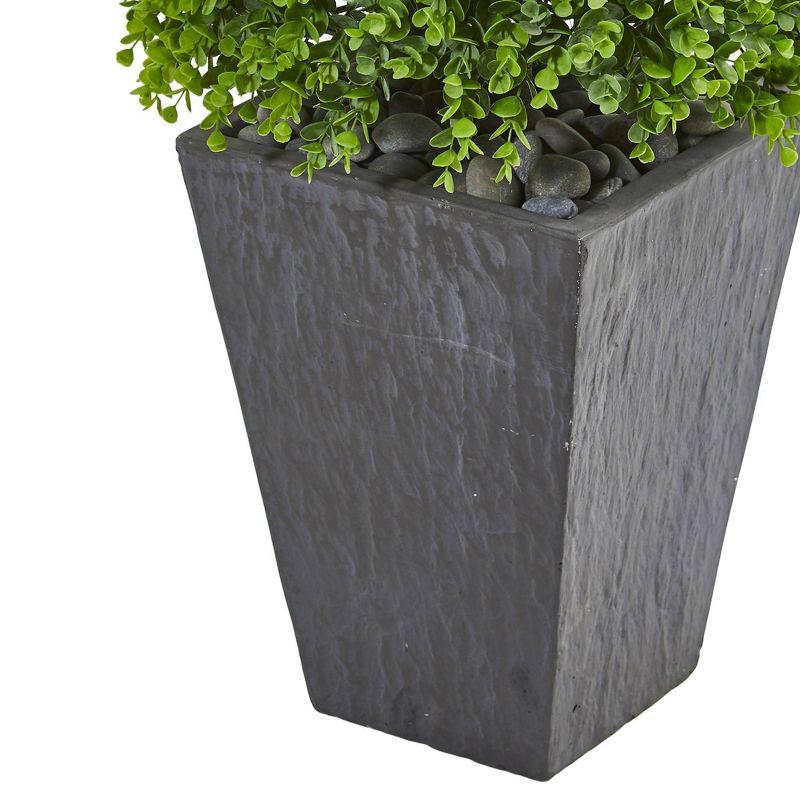 57" Eucalyptus Topiary Artificial Tree in Slate Planter - Nearly Natural