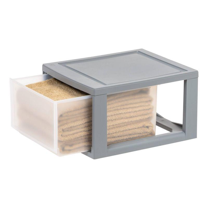 Sleek Gray Plastic Stackable Organizer Drawer for Versatile Storage