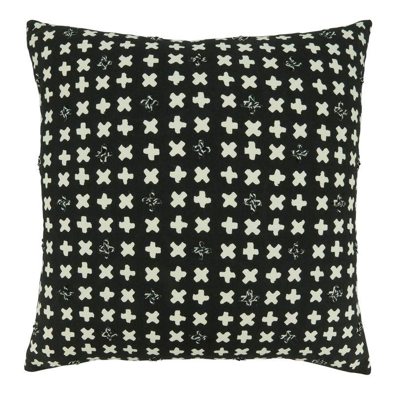 Saro Tonga Collection Geometric Cotton Throw Pillow
