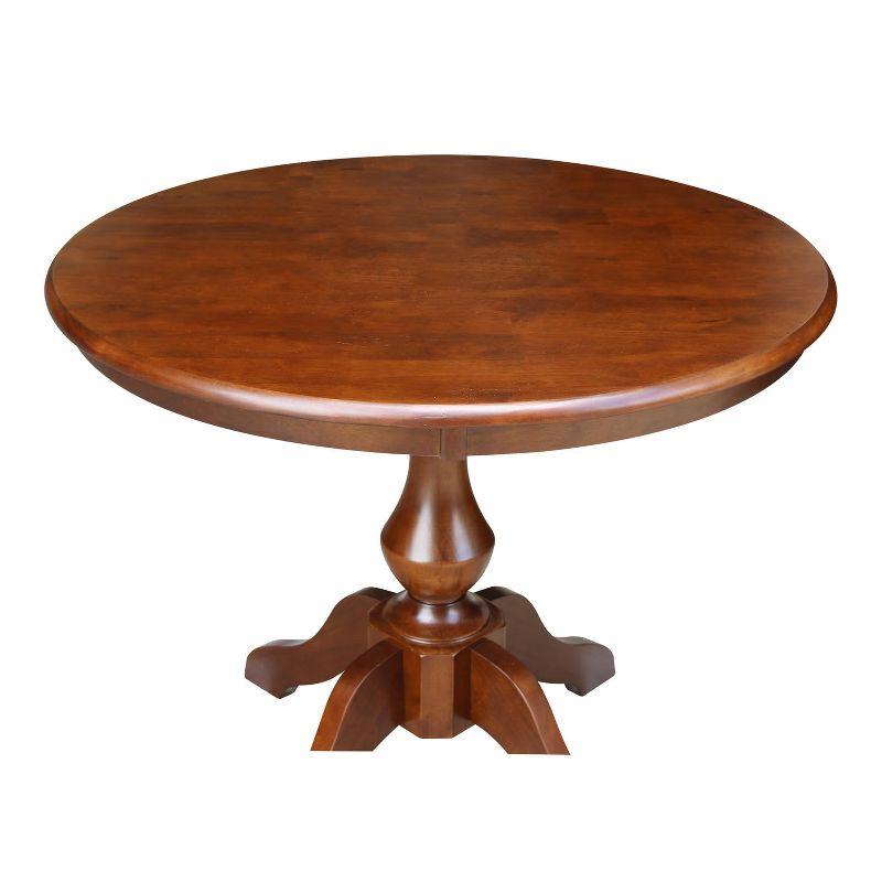 International Concepts 36" Round Top Pedestal Table-28.9" H Dining Table, Espresso