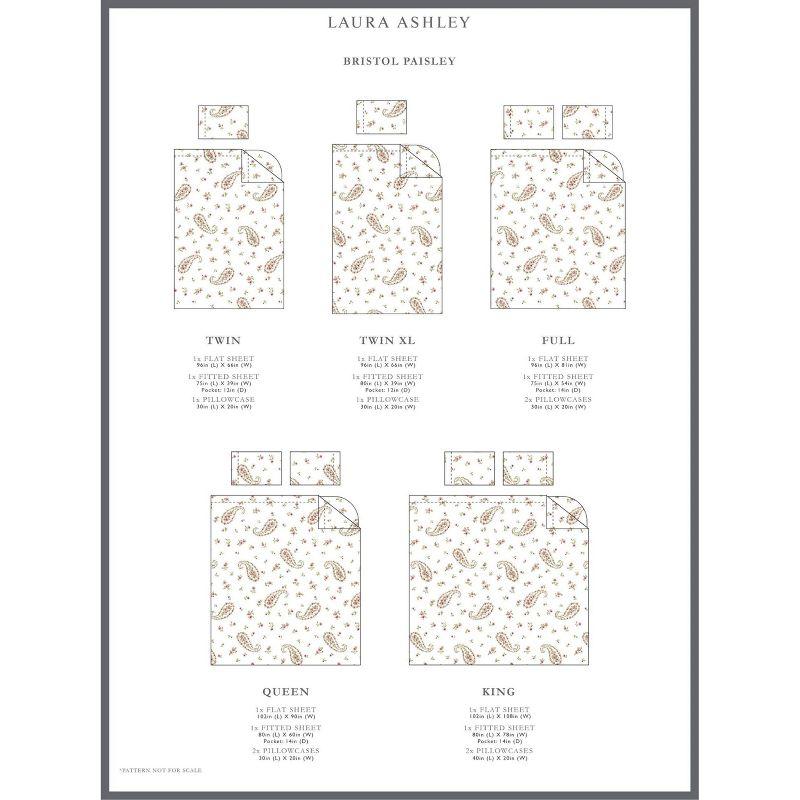 Bristol Paisley Sheet Set (King) Pink 300 Thread Count - Laura Ashley