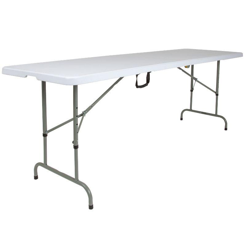 Parker 8' Height Adjustable Plastic Folding Event Table with Carrying Handle by Flash Furniture