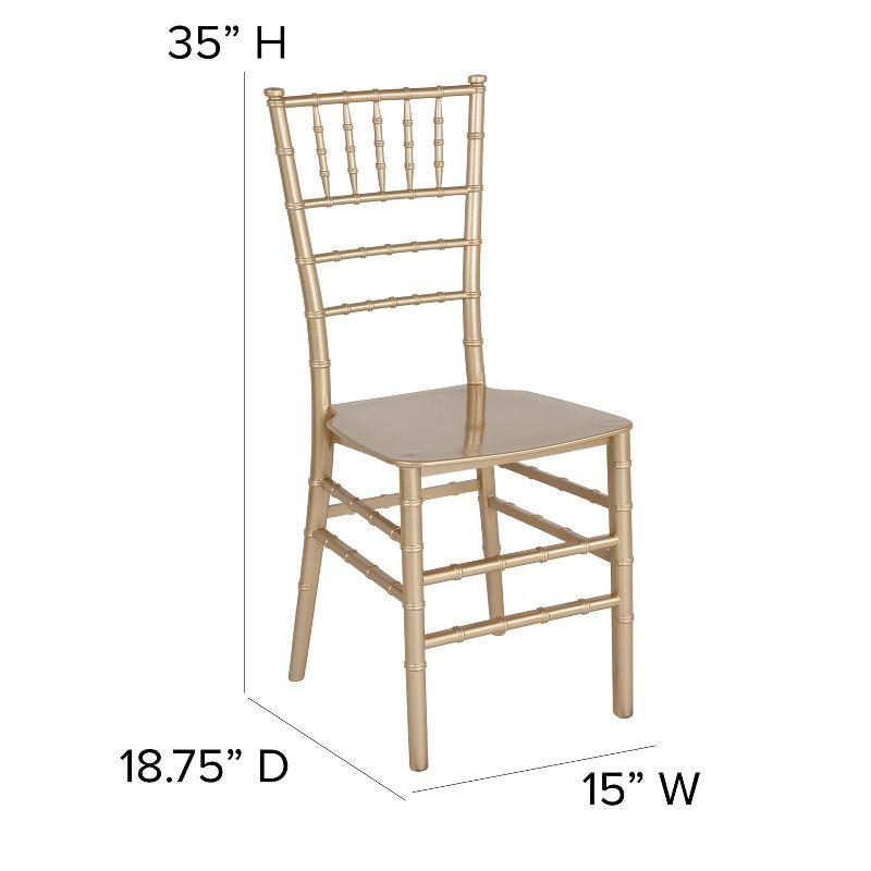 Elegant Gold Resin Chiavari Stackable Chair for Events