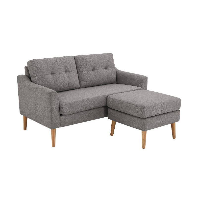 Serta Bellamy 2 in 1 Convertible Loveseat Chaise and Ottoman