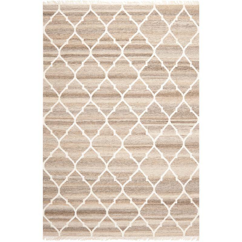 House of Hampton® Towles Natural Hand Woven 60% Wool, 20% Viscose, And 20% Cotton Geometric Rug